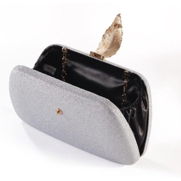 Evening Bag Clutch Purse Shoulder Sparkling Party Handbag Silver Gold - Picture 4 of 6